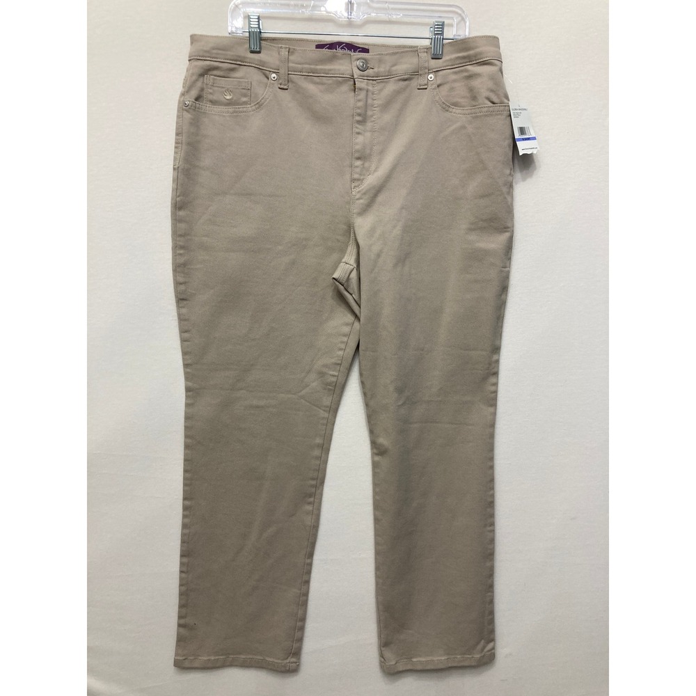 New Gloria Vanderbilt Amanda Jeans size 18 Short Tan Tapered Leg High Rise